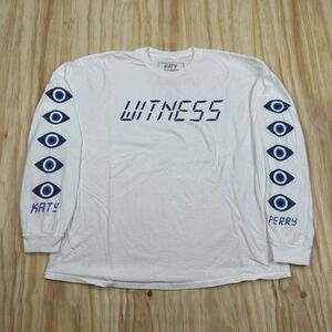 KATY‎ PERRY 2XL White Double Sided Long Sleeve WITNESS Concert Tour T-Shirt